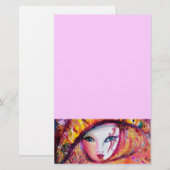 VENETIAN CARNIVAL MASK IN GOLD YELLOW BRIEFPAPIER (Voorkant / Achterkant)