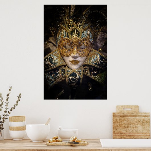Venetian Carnival Masker Poster (Keuken)