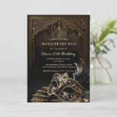 Venetian gothic Masquerade Party invitation (Debout devant)
