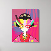 Venetian Mask Geisha Canvas Afdruk (Voorkant)