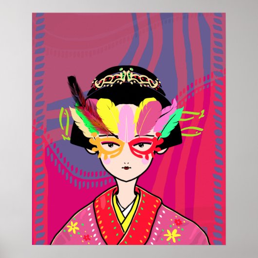 Venetian Mask Geisha Poster (Voorkant)