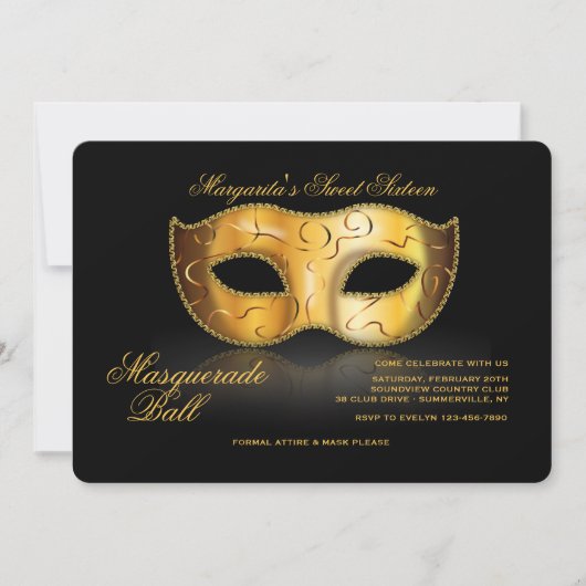 Venetian Mask Invitation Kaart (Voorkant)