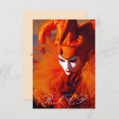 Venetian Mask RSVP Card (Voorkant / Achterkant)