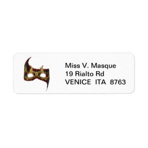 Venetian Masque: Goud en rood Etiket