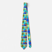 Venetian Masque Pattern in Vivid Eclectic Pattern Stropdas (Voorkant)