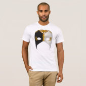 Venetian Masque: zwart, wit en goud T-shirt (Voorkant volledig)