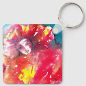 VENETIAN MASQUERADE, MASK IN RODE Roze Sleutelhanger (Achterkant)