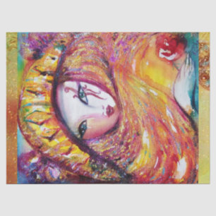 VENETIAN MASQUERADE - MASKER IN GEEL TISSUEPAPIER