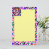 VENETIAN MASQUERADE MASKS Roze gele Confetti Briefpapier (Staand voorkant)