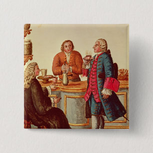 Venetian Noblemen in een Cafe Vierkante Button 5,1 Cm