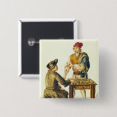 Venetian Tattooer Vierkante Button 5,1 Cm (Voorkant /achterkant)