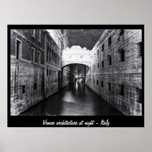 Venetië - Architectuur 's Nachts No.1 (Poster) Poster