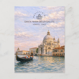 Venetië Basiliek Salute Aquarel Iconische Koepels Feestdagenkaart