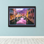 Venetië bij Night Canvas Print (Insitu (Houten vloer))