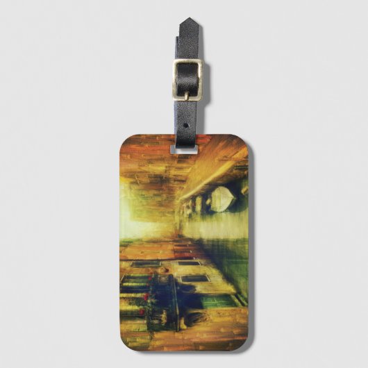 Venetië Canal Balkon Schilderij Bagagelabel (Voorkant (verticaal))