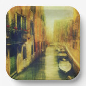 Venetië Canal Balkon Schilderij Papieren Bordje (Voorkant)