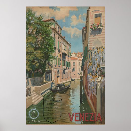  Venetië — Canal Gondola Poster (Voorkant)