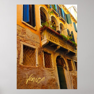 Venetië Canal Living Italiaans gebouw Poster