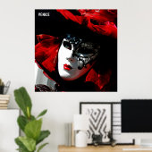 Venetië Carnaval Colorful Traditional Red Mask Poster (Thuiskantoor)