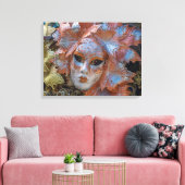 Venetië carnaval masker uitzicht canvas print (Insitu (Woonkamer))