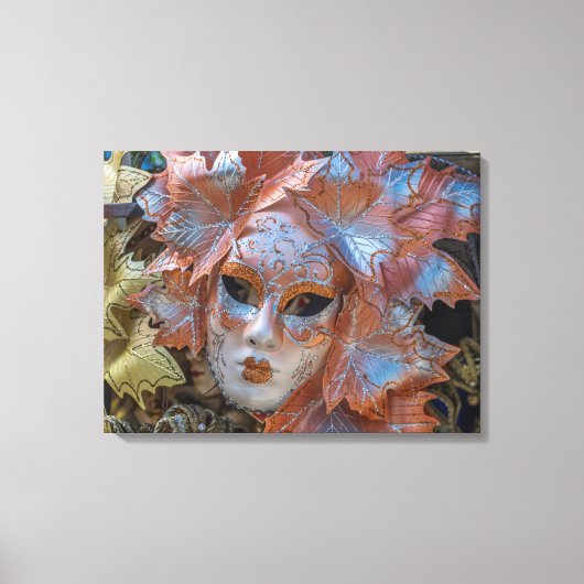 Venetië carnaval masker uitzicht canvas print (Voorkant)