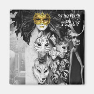 Venetië, carnavalmaskers - Italië (Fridge Magnet Magneet