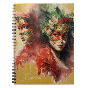 Venetië Carnival Florals en veren Notitieboek