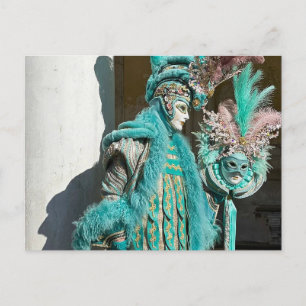 Venetië Carnivale spectaculair verveeld Man Briefkaart