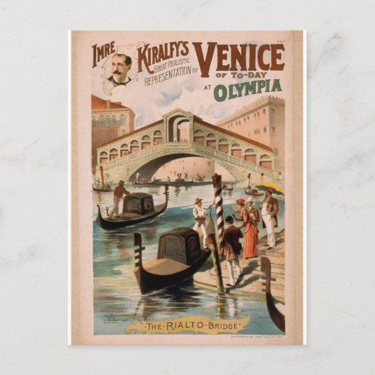 Venetië, de Bride van het Zee, de Rialto-brug Briefkaart (Voorkant)