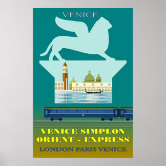 Venetië en de Orient Express-reisposter Poster