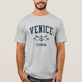 Venetie FL marine gekruist roeispanen en anker T-shirt