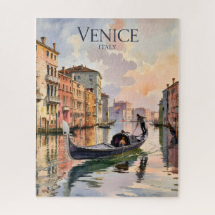 Venetië Gondelrit Aquarel Kanaal Kleurrijk Legpuzzel