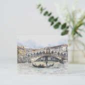 Venetië Gondola met brug Briefkaart (Staand voorkant)