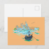 Venetië gondolier schilderij briefkaart (Voorkant / Achterkant)