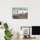 Venetië - Grand Canal en Rialto Bridge Poster (Thuiskantoor)