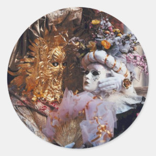 Venetië Italië Carnaval Masker ~ Italiaans Festiva Ronde Sticker