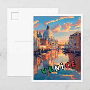 Venetië Italië Classic Art Retro Vintage Travel Briefkaart