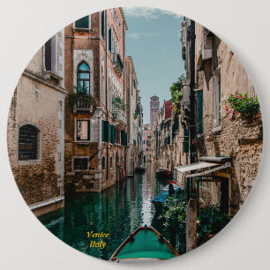 Venetië Italië De drijvende stad Ronde Button 6,0 Cm