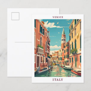 Venetië Italië Elegante Vintage Travel Briefkaart