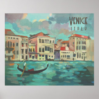 Venetië, Italië - Gondola Boat Traghetto Poster