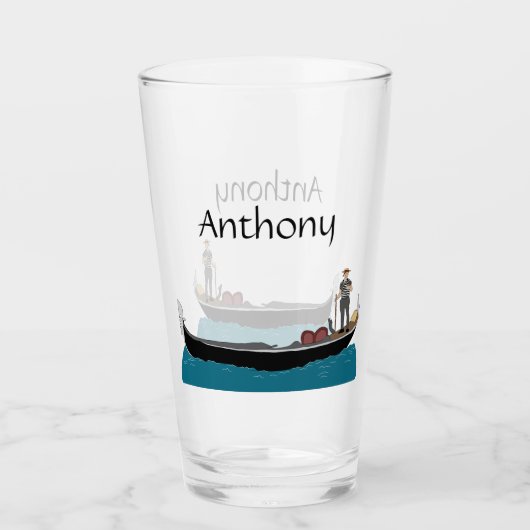 Venetië, Italië Gondola en Gondolier Glas (Voorkant)