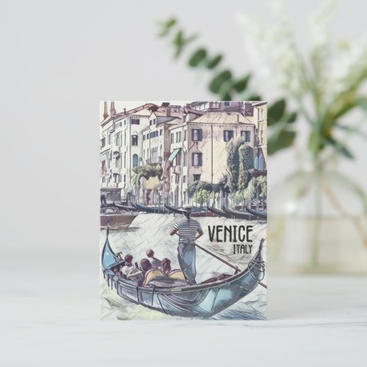 Venetië Italië Gondola stijl World Travel Briefkaart (Staand voorkant)