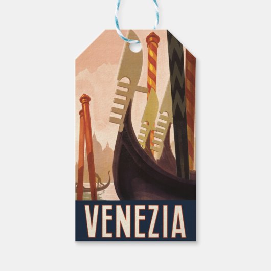  Venetië Italië Gondola Travel Cadeaulabel (Voorkant)