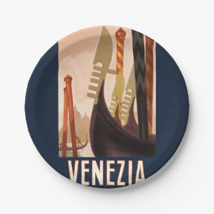 Venetië Italië Gondola Travel Papieren Bordje