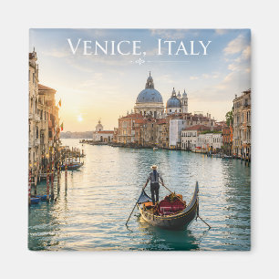 Venetië Italië Grote Kanaal Gondel Zonsondergang Magneet