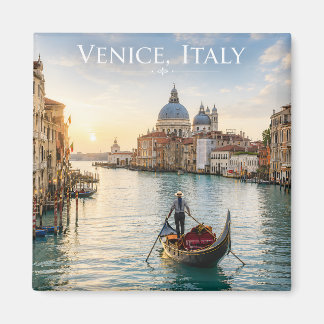 Venetië Italië Grote Kanaal Gondel Zonsondergang Magneet