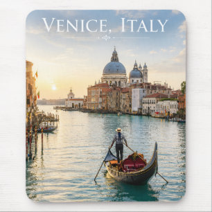 Venetië Italië Grote Kanaal Gondel Zonsondergang Muismat