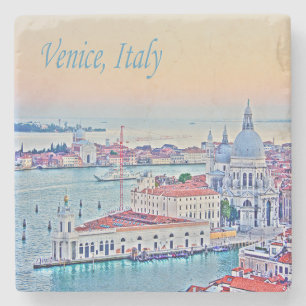 Venetië Italië HDR Zonsondergang Stenen Onderzette Onderzetter