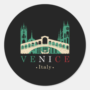 Venetië Italië Iconische Gondola Rialto brug Ponte Ronde Sticker