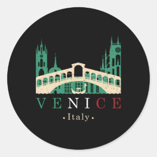 Venetië Italië Iconische Gondola Rialto brug Ponte Ronde Sticker